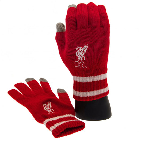 Liverpool Fc Touchscreen Knitted Gloves Youths Rd available to buy at www.giftsfinder.co.uk