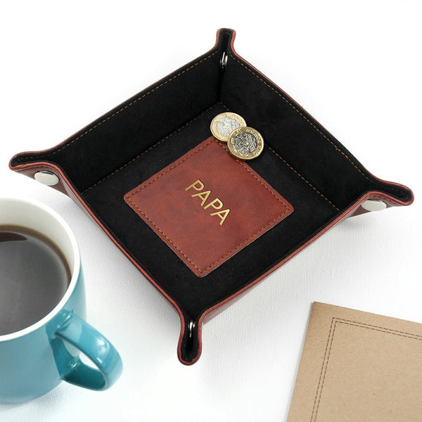 Buy Luxury Brown Personalised Valet Tray available now at www.giftsfinder.co.uk