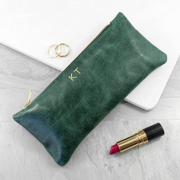 Buy Luxury Slimline Leather Clutch in Bottle Green at www.giftsfinder.co.uk