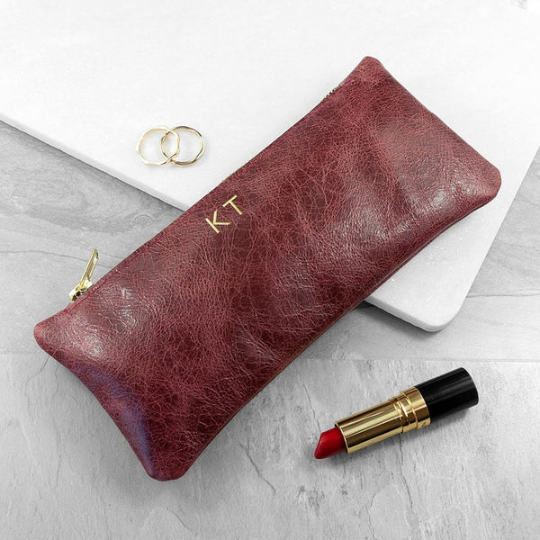 Buy Luxury Slimline Leather Clutch in Burgundy at www.giftsfinder.co.uk