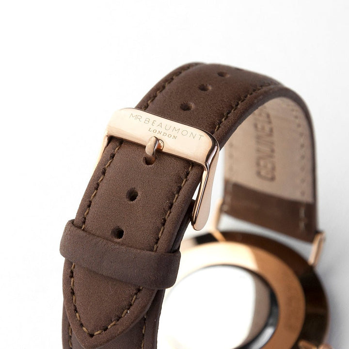 Buy Men's Modern-Vintage Personalised Leather Watch In Brown available now at www.giftsfinder.co.uk