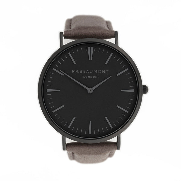 Buy Men's Modern-Vintage Personalised Watch With Black Face in Ash at www.giftsfinder.co.uk