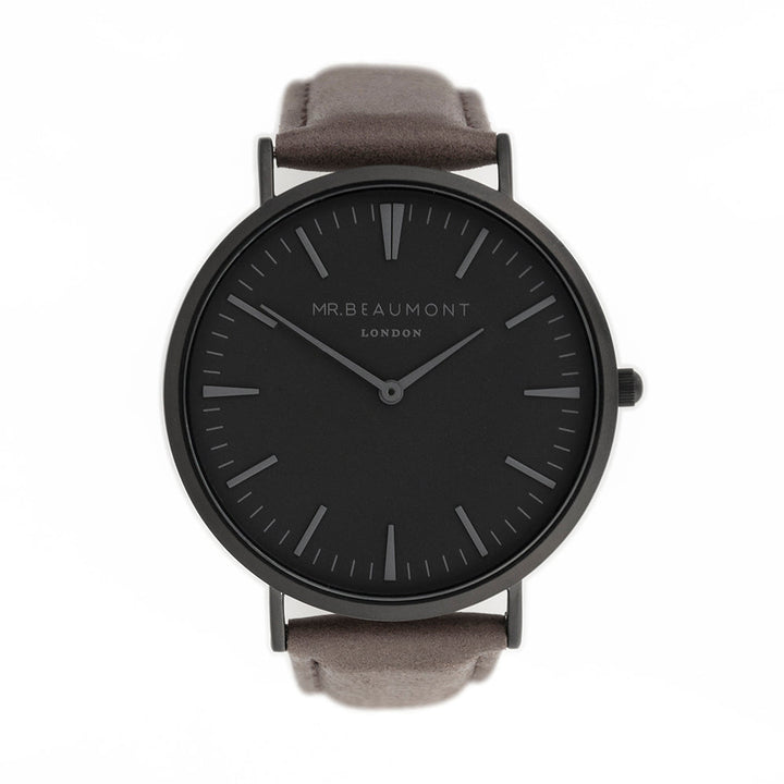 Buy Men's Modern-Vintage Personalised Watch With Black Face in Ash available now at www.giftsfinder.co.uk