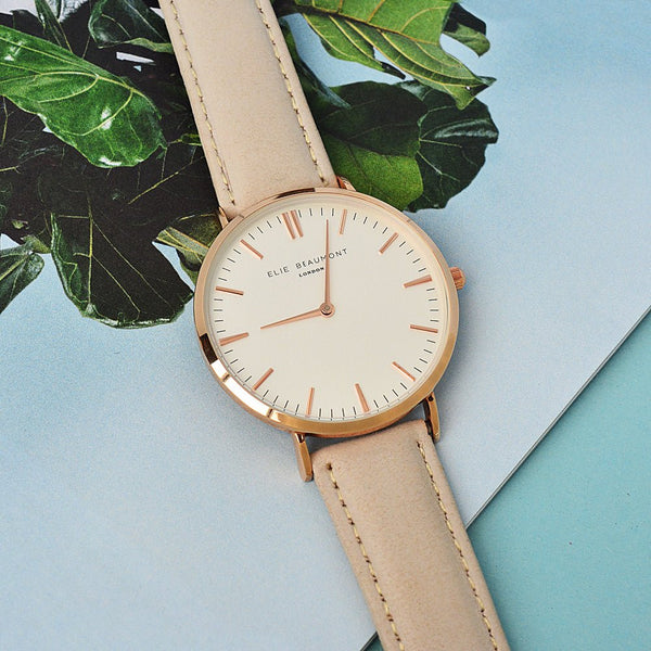 Buy Modern - Vintage Personalised Leather Watch in Stone available now at www.giftsfinder.co.uk