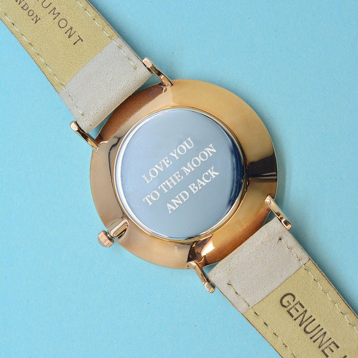 Buy Modern - Vintage Personalised Leather Watch in Stone available now at www.giftsfinder.co.uk