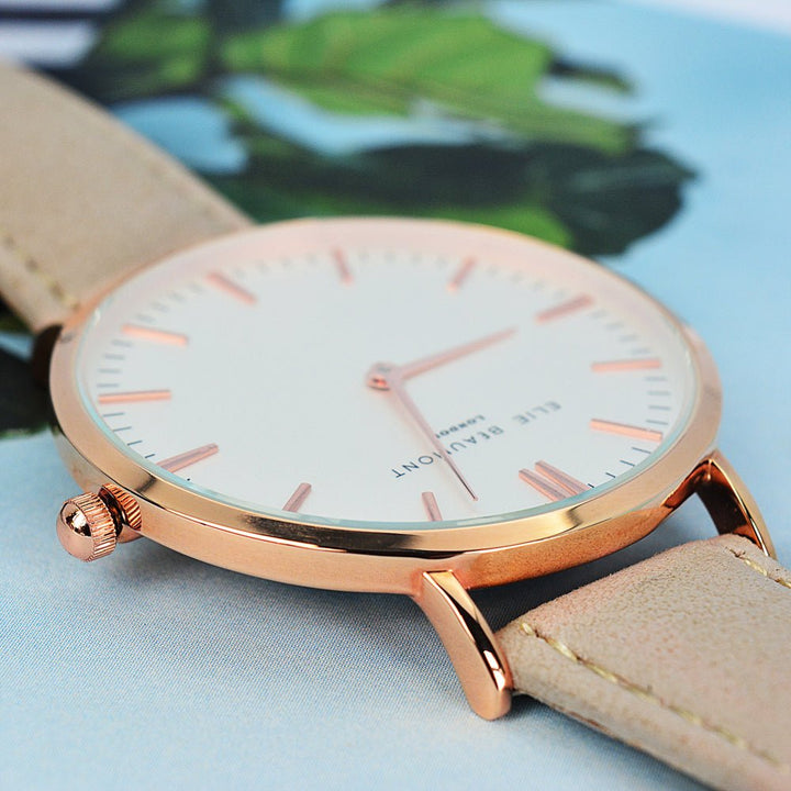 Buy Modern - Vintage Personalised Leather Watch in Stone available now at www.giftsfinder.co.uk