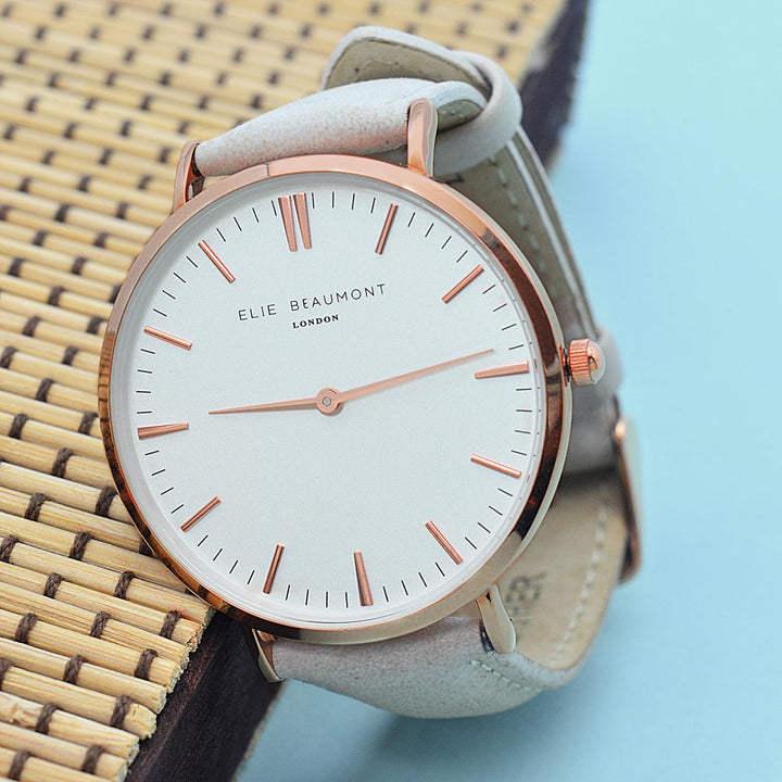 Buy Modern - Vintage Personalised Leather Watch in Stone available now at www.giftsfinder.co.uk