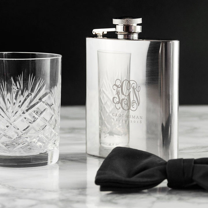 Buy Monogrammed 6oz Hip Flask for Best Man available now at www.giftsfinder.co.uk