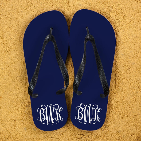 Buy Monogrammed Flip Flops in Blue and White available now at www.giftsfinder.co.uk