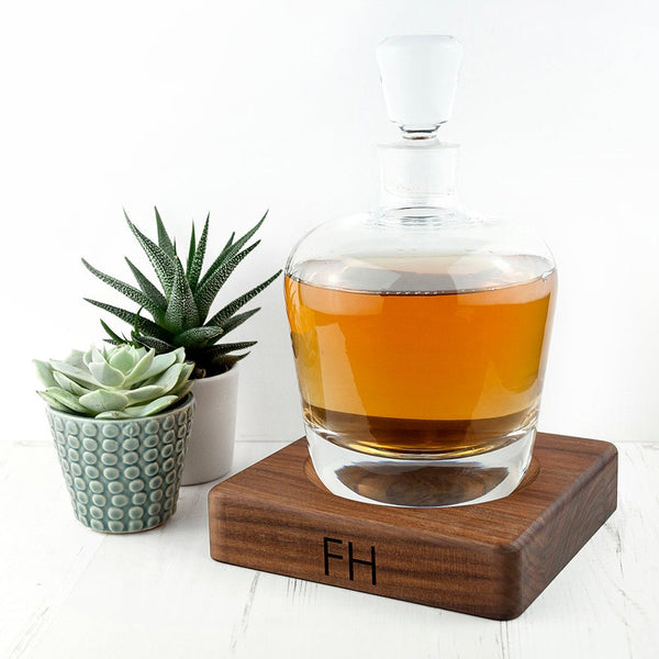 Buy Monogrammed LSA Whisky Decanter & Walnut Base available now at www.giftsfinder.co.uk