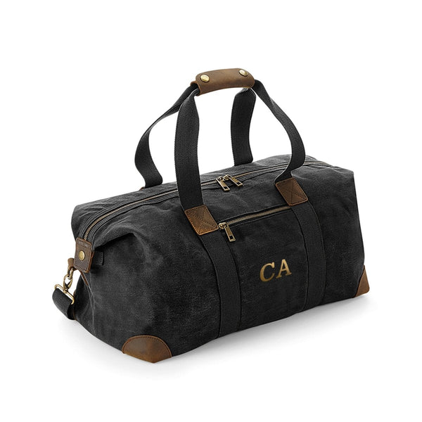 Buy Monogrammed Luxury Waxed Canvas Holdall available now at www.giftsfinder.co.uk