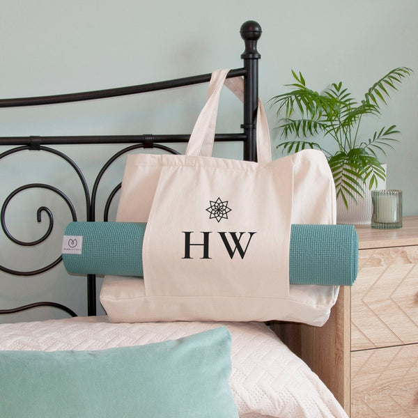 Buy Monogrammed Organic Yoga Tote Bag available now at www.giftsfinder.co.uk