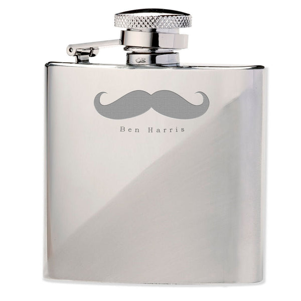 Buy Moustache 6oz Hip Flask available now at www.giftsfinder.co.uk