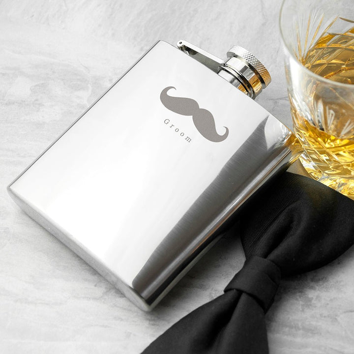 Buy Moustache 6oz Hip Flask available now at www.giftsfinder.co.uk