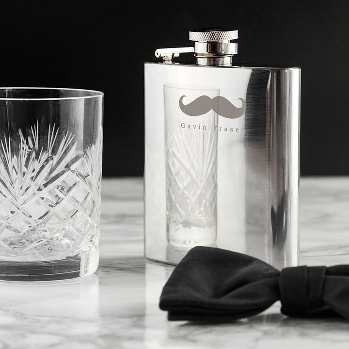 Buy Moustache 6oz Hip Flask available now at www.giftsfinder.co.uk