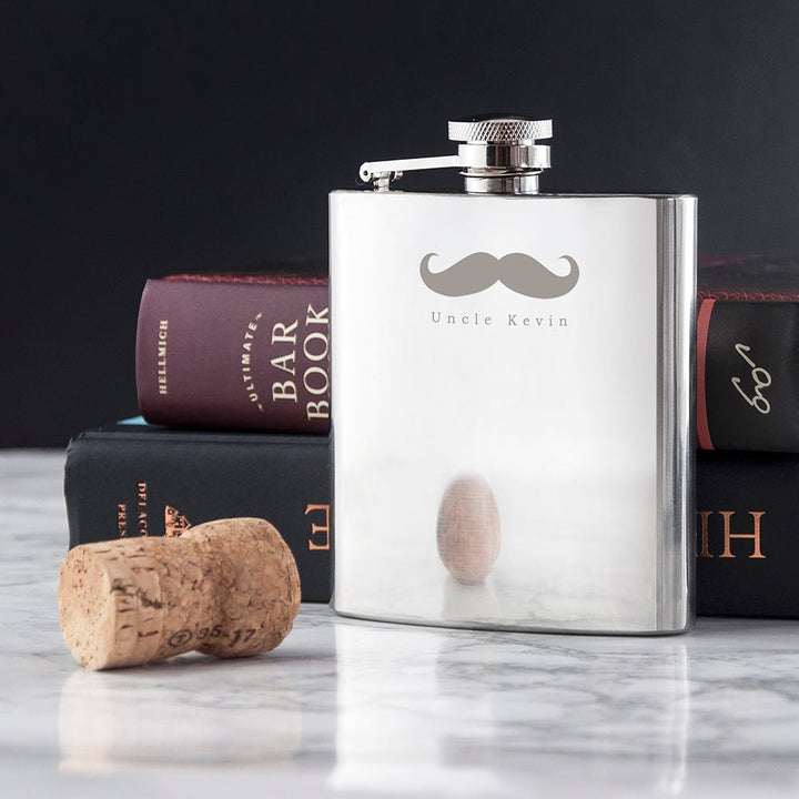 Buy Moustache 6oz Hip Flask available now at www.giftsfinder.co.uk