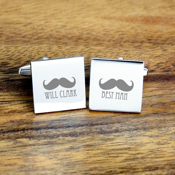 Buy Moustache Best Man Cufflinks available now at www.giftsfinder.co.uk