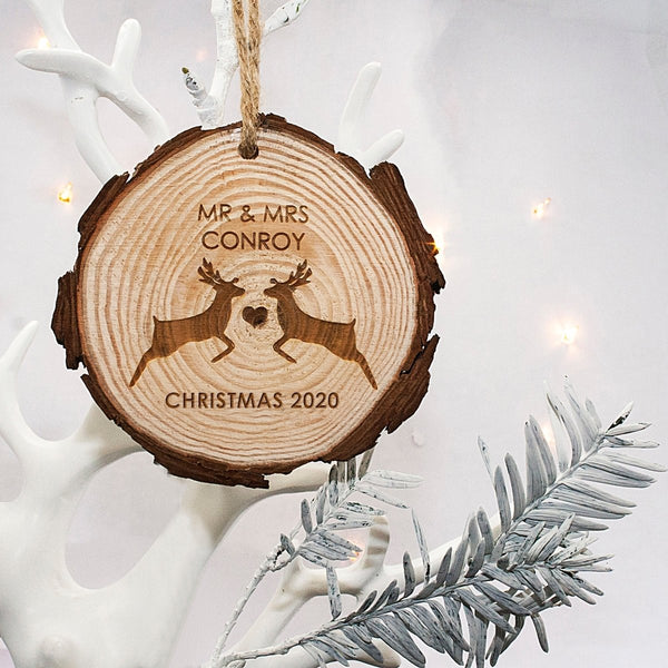 Buy Mr & Mrs Reindeer Hanging Decoration available now at www.giftsfinder.co.uk