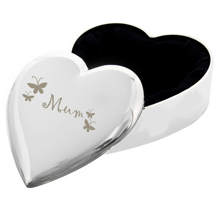 Mum Butterflies Heart Trinket Box - part of the Gifts Finder Personalised Trinket Boxes collection