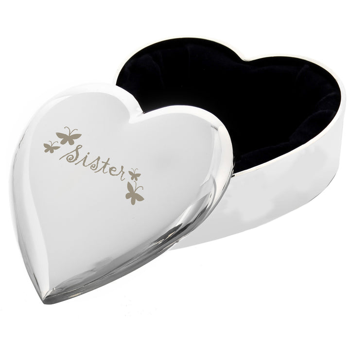 Sister Heart Trinket Box in gift category Personalised Trinket Boxes