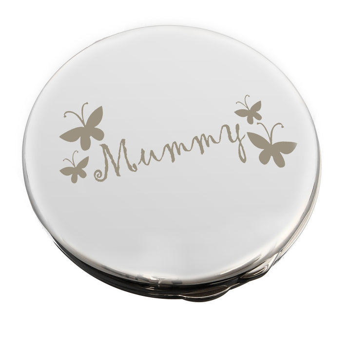 Mummy Round Compact Mirror - part of the Gifts Finder Personalised Compact Mirrors collection