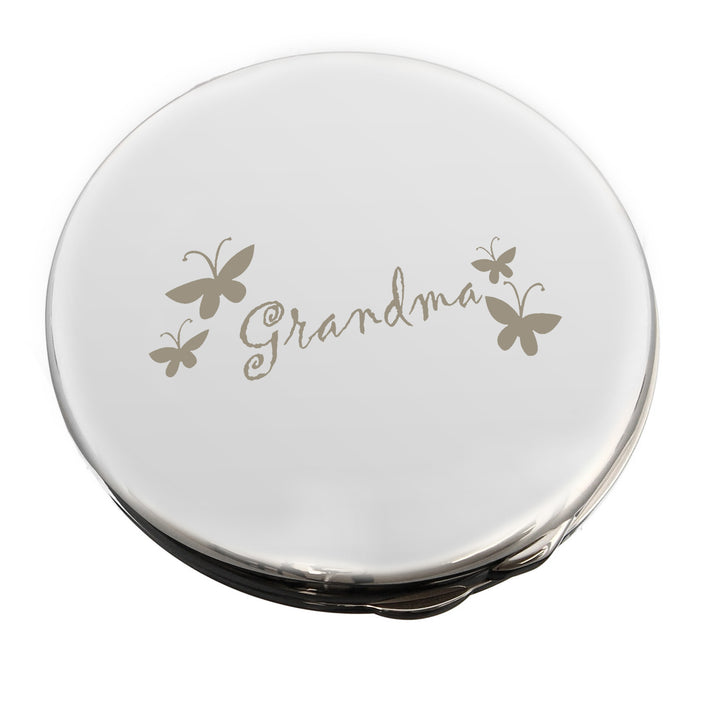 Grandma Round Compact Mirror - part of the Gifts Finder Personalised Compact Mirrors collection