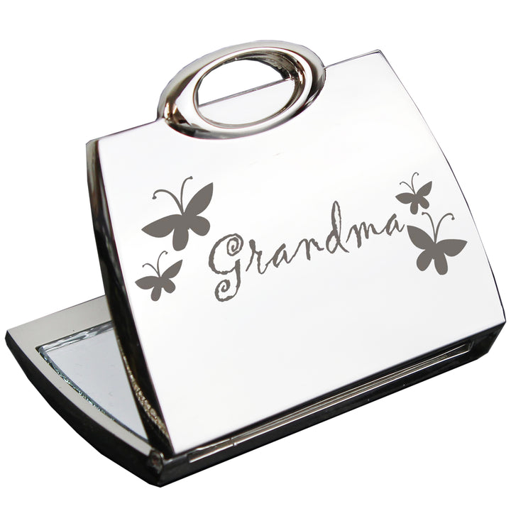 Grandma Handbag Compact Mirror - part of the Gifts Finder Personalised Compact Mirrors collection