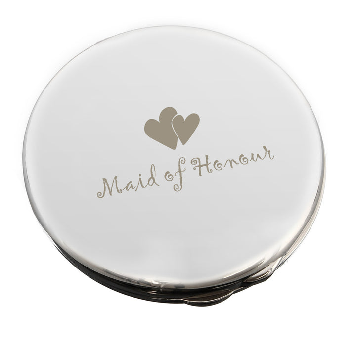 Maid Of Honour Round Compact Mirror - part of the Personalised Compact Mirrors collection