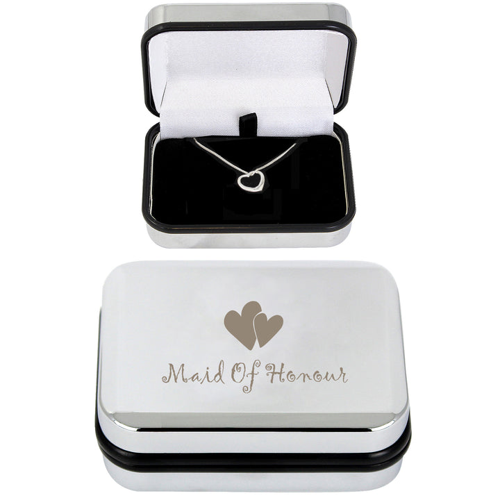 Buy Maid of Honour Heart Necklace Box available now at www.giftsfinder.co.uk