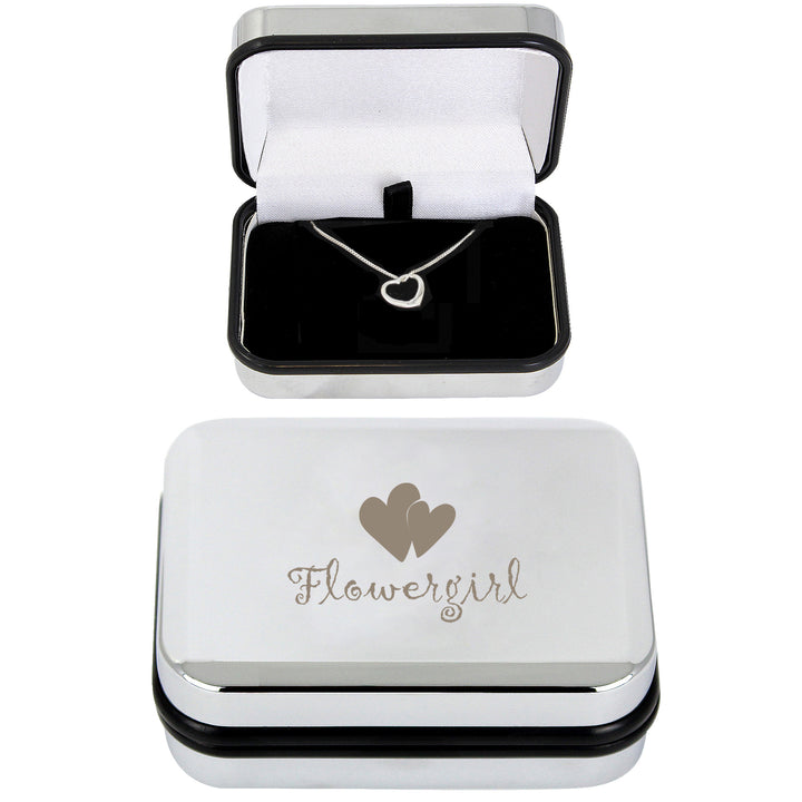 Flower Girl Heart Necklace Box (Jewellery Boxes) available to buy now at www.giftsfinder.co.uk