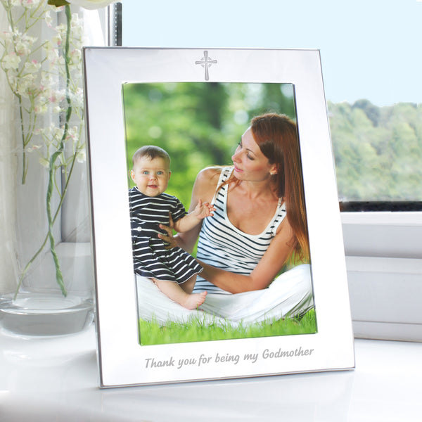 Silver 5x7 Godmother Photo Frame in gift category Personalised Photo Frames