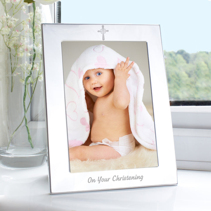 Silver 5x7 Christening Photo Frame in gift category Personalised Photo Frames