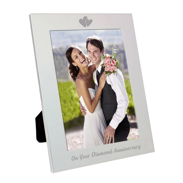 Silver 5x7 Diamond Anniversary Photo Frame in gift category Personalised Photo Frames