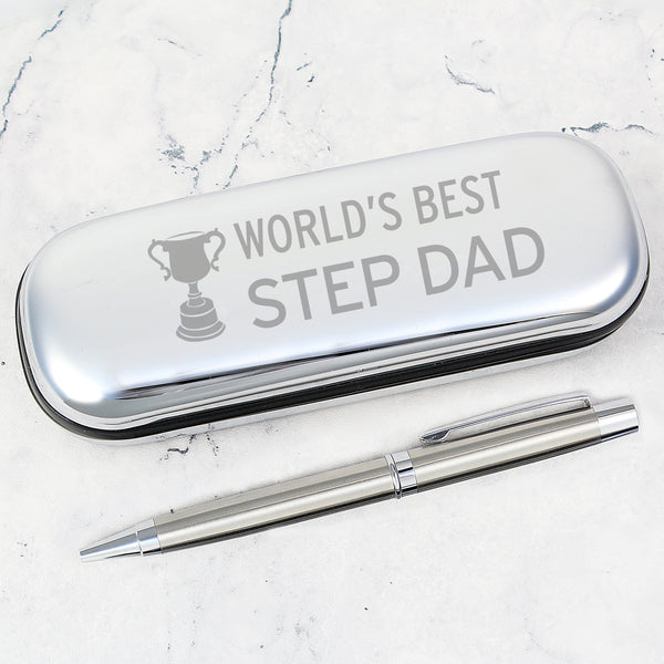 World's Best Step Dad Pen & Box in gift category Personalised Pen & Pencil Gifts