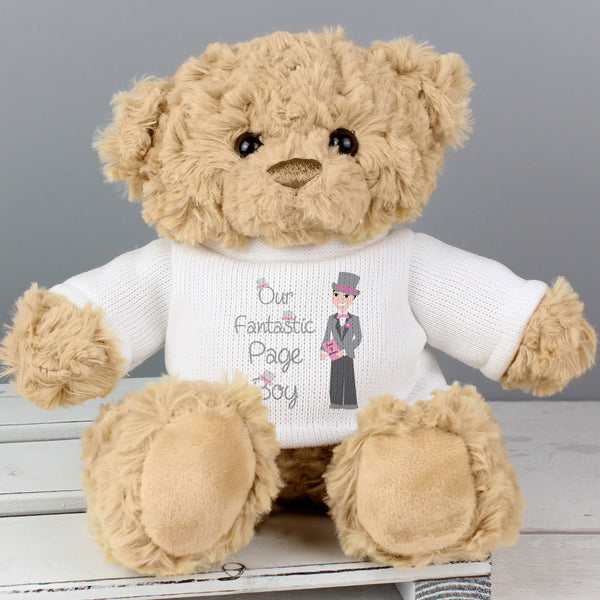 Fabulous Page Boy Teddy Bear (Personalised Wedding Gifts) available to buy now at www.giftsfinder.co.uk