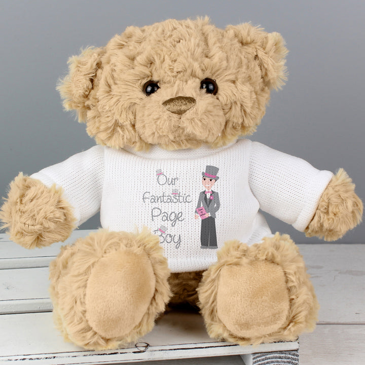 Fabulous Page Boy Teddy Bear (Personalised Wedding Gifts) available to buy now at www.giftsfinder.co.uk