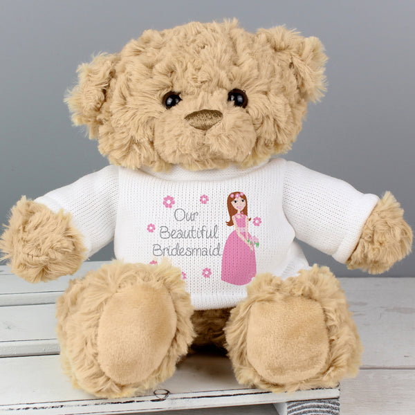 Fabulous Bridesmaid Teddy Bear (Personalised Wedding Gifts) available to buy now at www.giftsfinder.co.uk