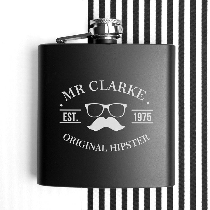 Buy Original Hipster's Black Hip Flask available now at www.giftsfinder.co.uk