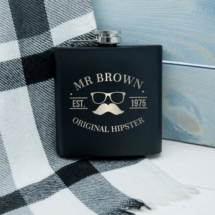 Buy Original Hipster's Black Hip Flask available now at www.giftsfinder.co.uk