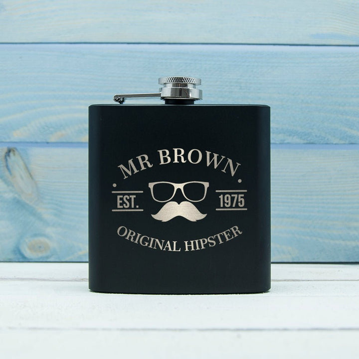 Buy Original Hipster's Black Hip Flask available now at www.giftsfinder.co.uk