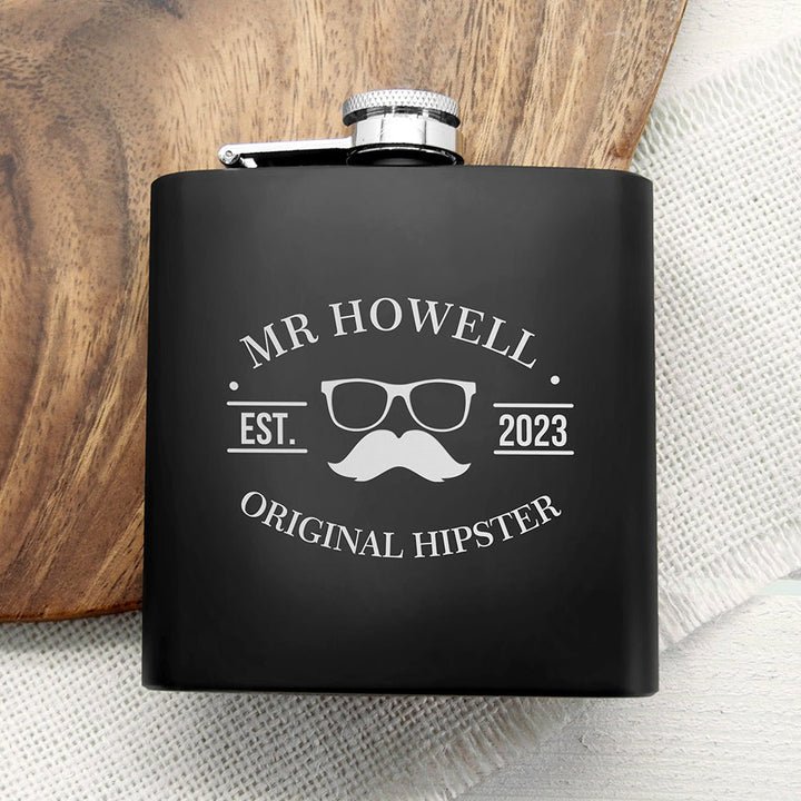 Buy Original Hipster's Black Hip Flask available now at www.giftsfinder.co.uk