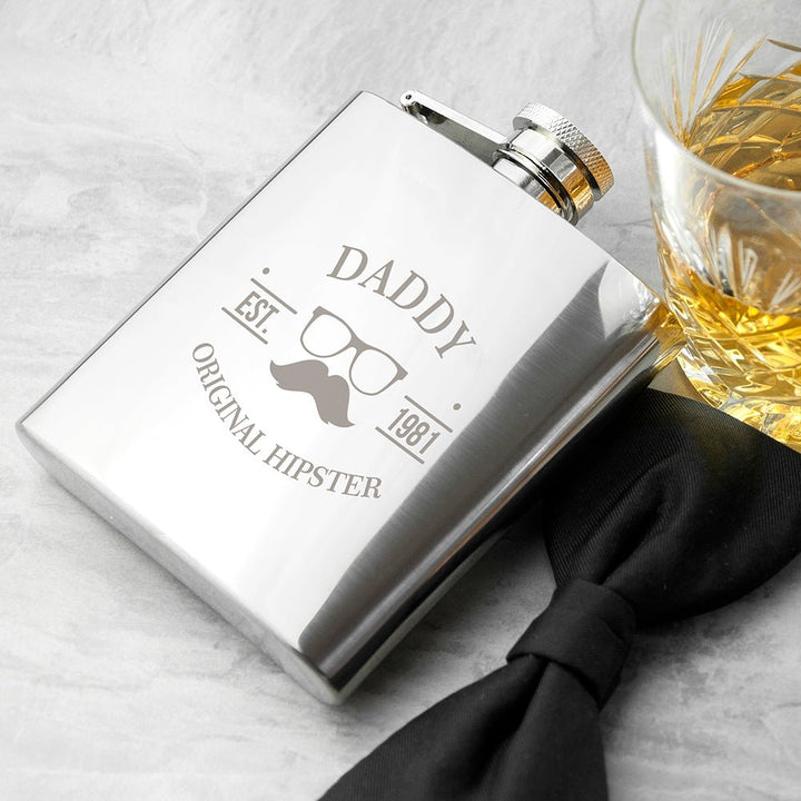 Buy Original Hipster's Silver Hip Flask available now at www.giftsfinder.co.uk