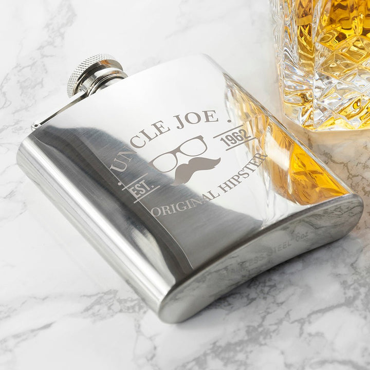 Buy Original Hipster's Silver Hip Flask available now at www.giftsfinder.co.uk