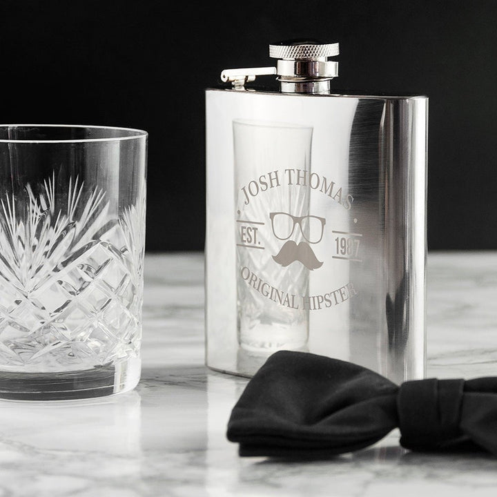 Buy Original Hipster's Silver Hip Flask available now at www.giftsfinder.co.uk