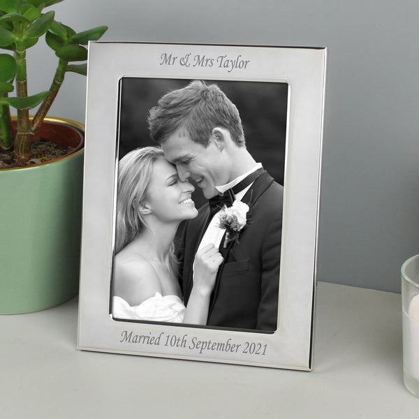 Personalised Silver Plated 5x7 Photo Frame in gift category Personalised Photo Frames