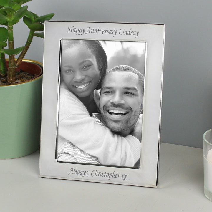 Personalised Silver Plated 5x7 Inch Photo Frame - part of the Gifts Finder Personalised Photo Frames collection