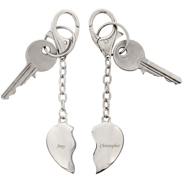 Personalised Two Hearts Keyring - part of the Gifts Finder Personalised Keyrings collection