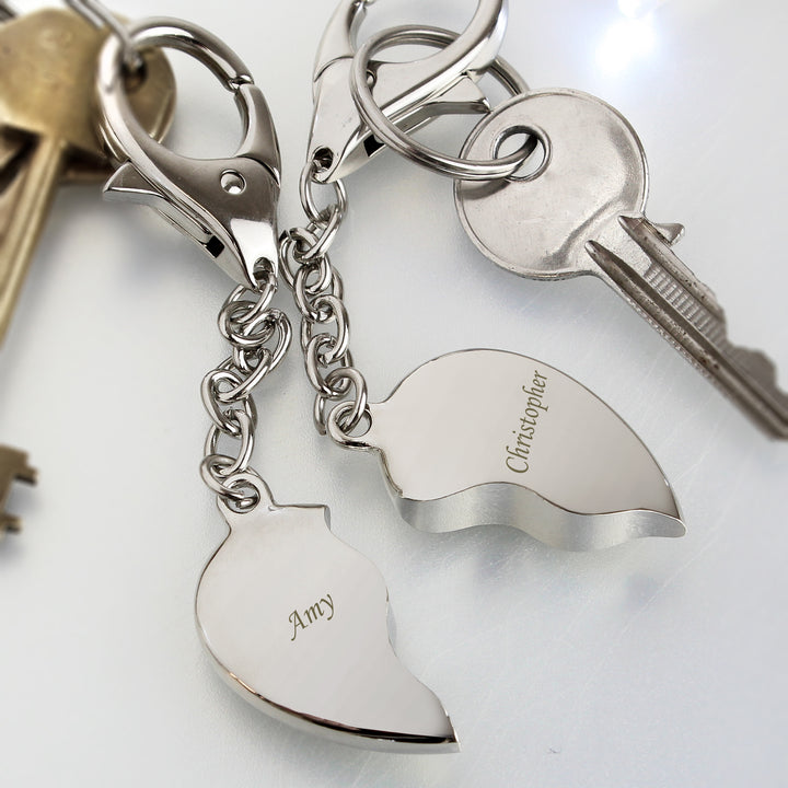 Personalised Two Hearts Keyring - part of the Gifts Finder Personalised Keyrings collection