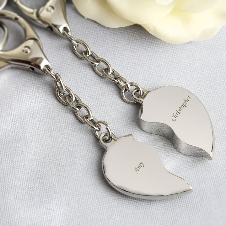 Personalised Two Hearts Keyring - part of the Gifts Finder Personalised Keyrings collection