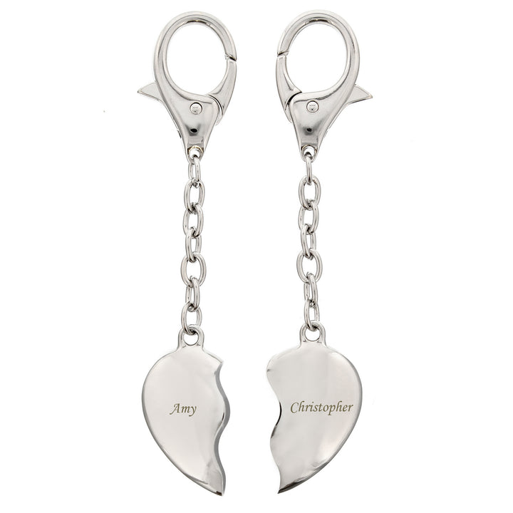 Personalised Two Hearts Keyring - part of the Gifts Finder Personalised Keyrings collection